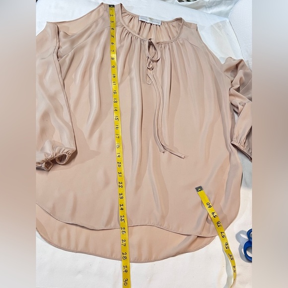 AMANDA UPRICHARD Beige long sleeve cold shoulder top size M - Picture 13 of 14